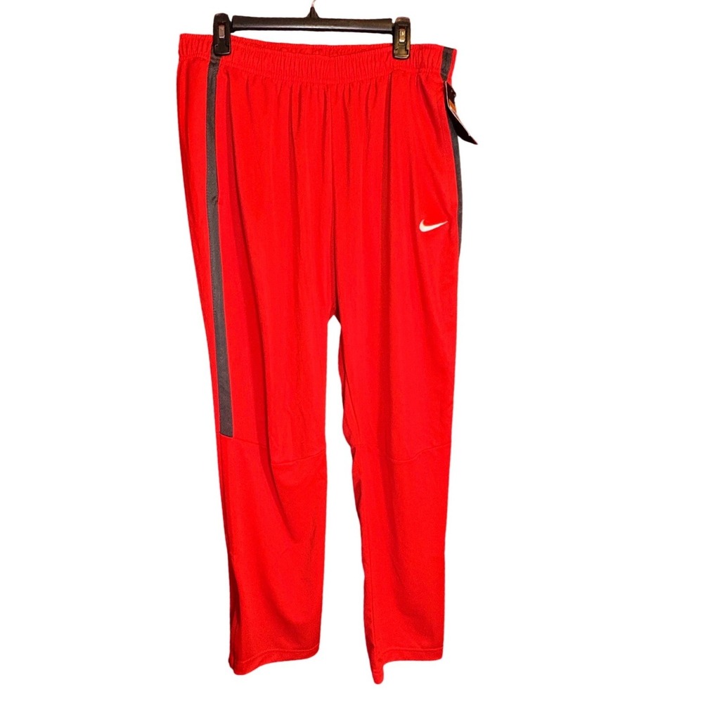 Nike Track Pants Women's XXL Red Excellent Zipper Ankle Side Stripe 836120-656